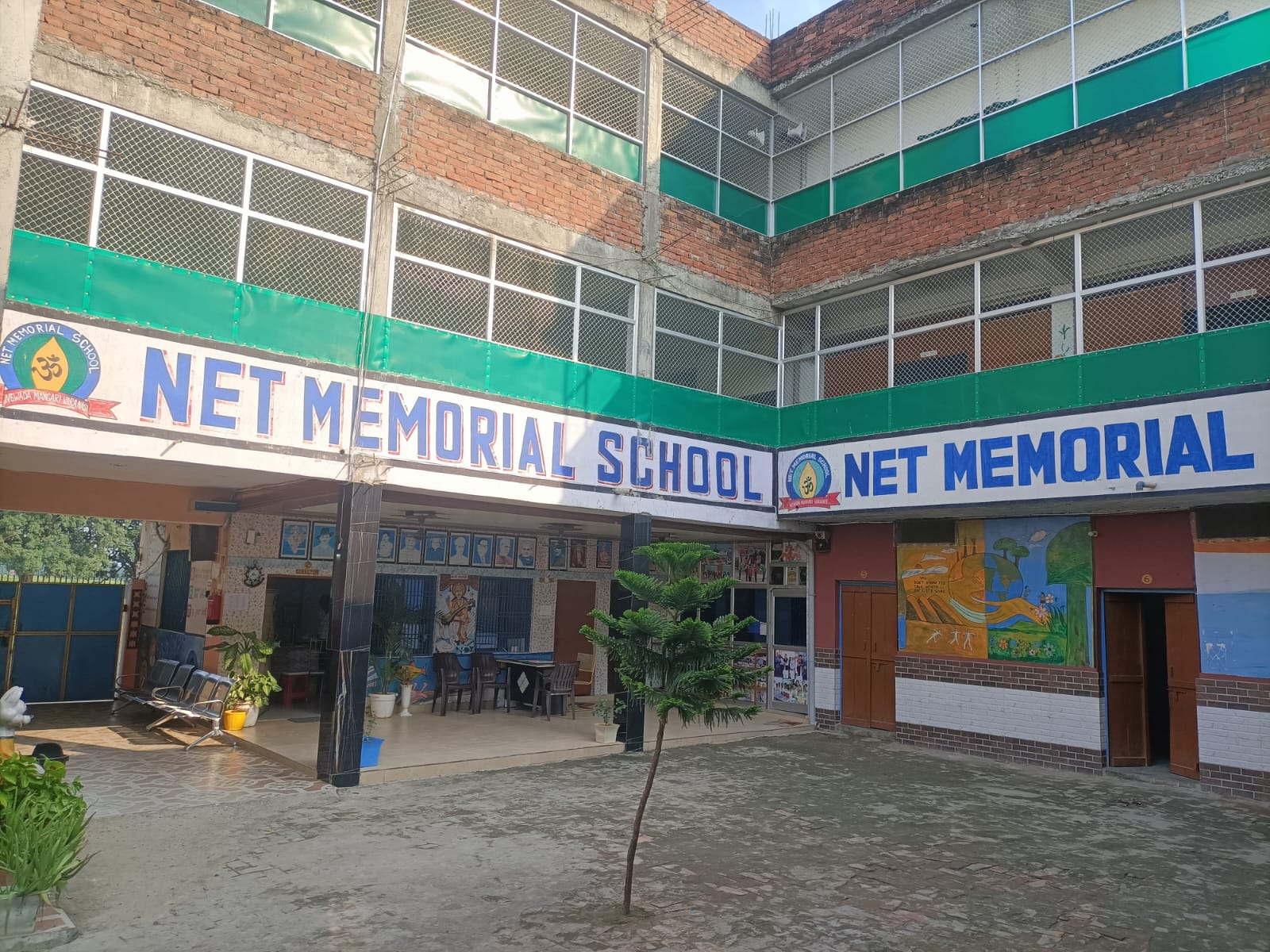 School building and entrance